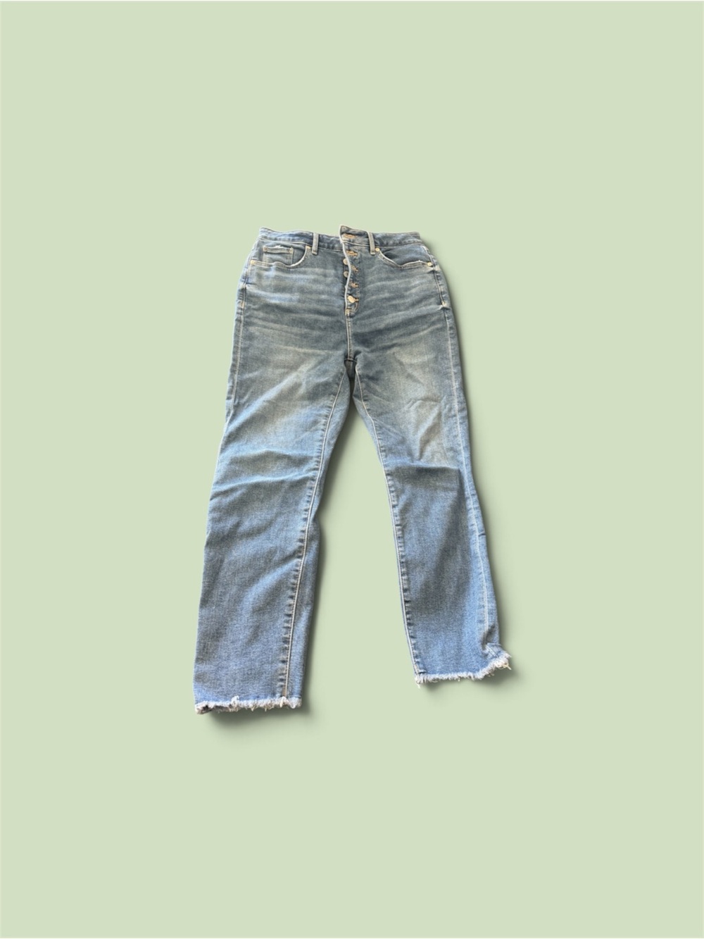 LOFT Light Blue Straight-Leg High-Rise Jeans